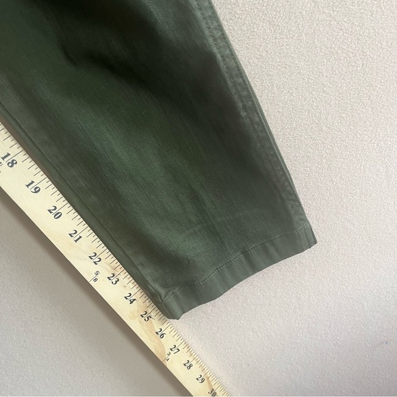 JCrew Vintage Straight Leg Cargo Pant Slub Sateen size 26 Green - Picture 13 of 15